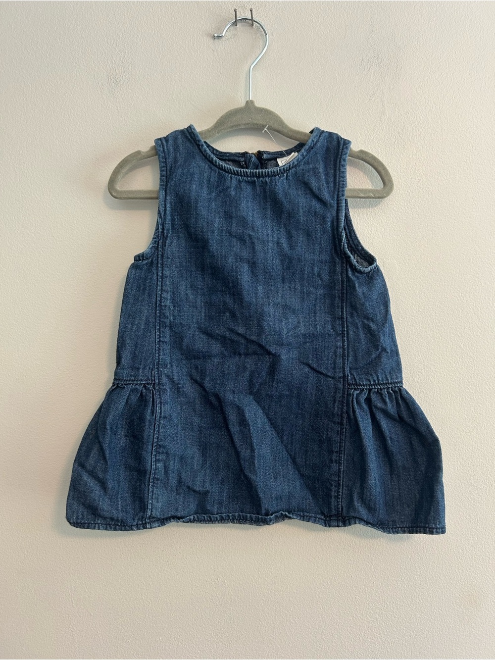 Gap 12/18m medium wash denim sleeveless a-line dress